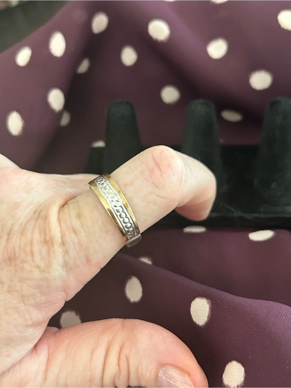 Vintage Men’s Sterling/10kt Gold ring signed FC size 11